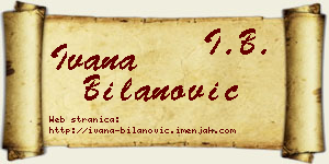 Ivana Bilanović vizit kartica
